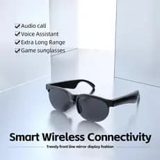 Inteligente Bluetooth Óculos De Sol Chamada Esportes Ao Ar Livre Fones De Ouvido V5.3 Alta Fidelidade Tecnologia Preta A