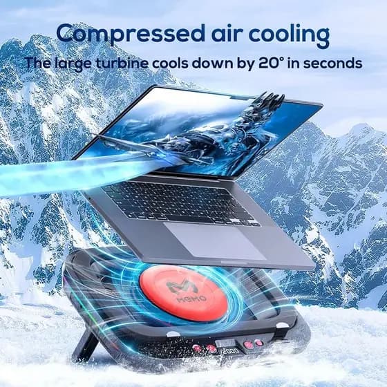 MEMO FL08 7 Ângulo Ajustável Notebook Poderoso Ventilador Almofada De Refrigeração Para 14-19'Jogo Laptop Cooler Vento F