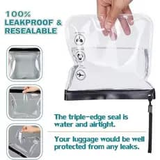 1pc Saco De Toalete Transparente , Itens Essenciais De Viagem Portáteis , À Prova De Vazamento De Líquido De Maquiagem D