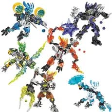 Novo Biônico Guerreiros Blocos De Construção Máscara Dourada Anime Figuras Ação Soldado Robô Tijolos Brinquedos Para Men