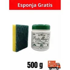 Pasta Mágica Multiuso 500g - Limpeza Pesada | Limpa Fogão, Inox, Alumínio, Tênis,Sofá,Estofado,Manchas, Gordura|Original