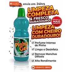 Pinho Gel Mágico1kg Limpa, Desinfeta e Perfuma 3 em1Limpeza,Pesada,Banheiro Área Serviço Remove Manchas Cheiro de Pinho