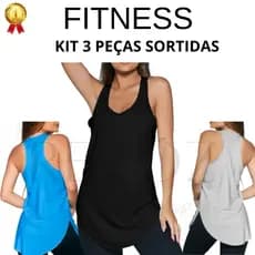 Kit com 3 Camisas Basicas Academia CrossFit e Corrida Tapa BumBum