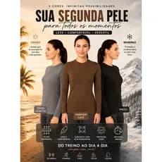kit 3 Blusas Segunda Pele Proteção Uv 50+ Manga Longa Térmica Academia