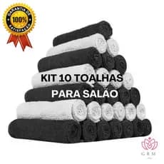 Kit 10 Toalhas de rosto para salão 100% algodão Grande