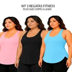 Kit com 3 Camisas Basicas Plus Size Academia CrossFit e Corrida Tapa BumBum