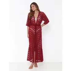 VESTIDO Saida LONGA RENDA DE PRAIA Marsala