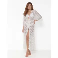 VESTIDO Saida LONGA RENDA DE PRAIA BRANCA