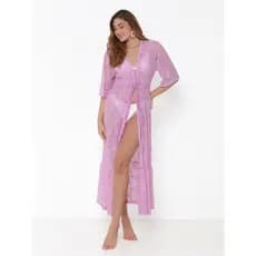 VESTIDO Saida LONGA RENDA DE PRAIA Lilás