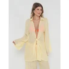 CONJUNTO Chemise DE amarrar na frente Nó na gola Casa   8045