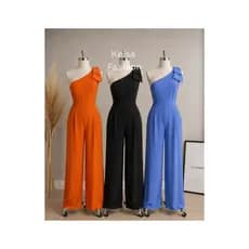 Macacão Feminino Pantalona Longo um Ombro elastex nas Costas bolsos laterais M,G,GG Duna Premium