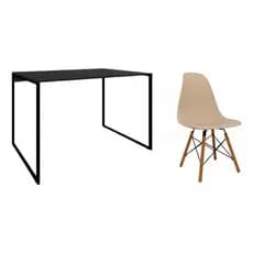 Conjunto Mesa Preta Gamer Ou estudos Com Cadeira Kit Completo Sala, Quarto, Cozinha 4 Cores de Cadeira