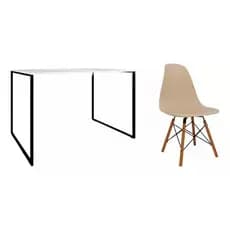 Conjunto Mesa Branca Gamer Ou estudos Com Cadeira Kit Completo Sala, Quarto, Cozinha 4 Cores de Cadeira