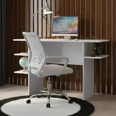 Conjunto Mesa Gamer 90cm Com Cadeira Ergonômica Tela Mesh Conforto Para Trabalho E Estudo