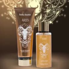 Kit Stella Dustin Aries – Body Lotion Iluminadora + Body Mist Perfumado Luxo Feminino
