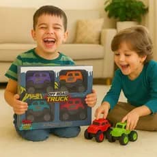 brinquedo interativo Maleta Kit 4 Carrinhos Monster Truck -  infantil menino organizador presente