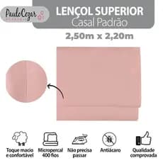 Lençol Avulso Superior Casal sem Elástico Sobre Lençol Percal 400 Fios