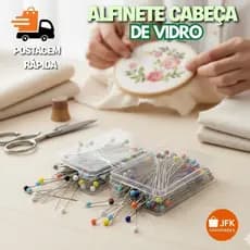 Alfinete De Cabeça Vidro Colorido Para Costureira E Artesanato Kit Alfinetes Resistentes Passa A Ferro C/ Estojo Prático