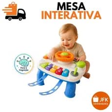 Mesa Interativa  Painel Musical Educativo bebê /Sensorial Brinquedo Didático Estimula Visão Audição e Tato Infantil