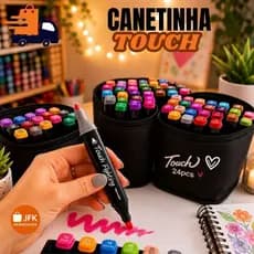 Caneta Marcador Touch 24/36/60/80 Cores p/ Colorir e Desenhar Kit Profissional com Bolsa Grátis