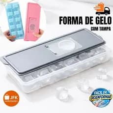 Forma de Gelo  Silicone com Tampa Enche e Solta Fácil sem cheiro -Livre BPA Cores Sortidas