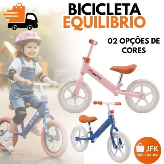 Bicicleta de Equilíbrio Infantil Treino de coordenação e Diversão de Crianças Sem Pedal aro 12
