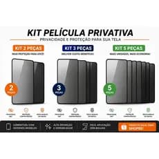 Kit 3/5 Película Privacidade 3D Privativa Anti-Espião