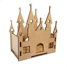 Kit 10 Centro de Mesa Castelo Princesa MDF Cru Cachepô Decorativo Festa Infantil Aniversário Decoração Lembrancinha girl
