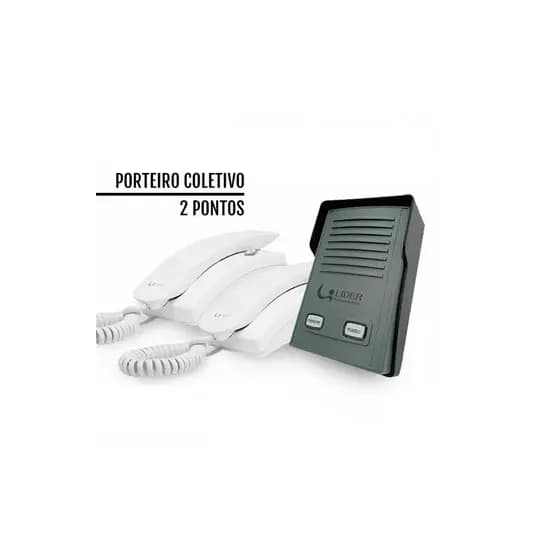 Kit Porteiro Eletrônico Interfone 2 Pontos Apartamentos Casas Com 3 Fones LR522 Lider