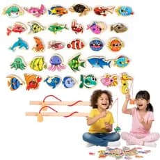 Brinquedo Infantil Pescaria Magnetica 30 Animais Montessorie