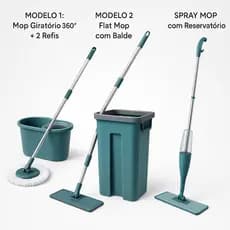 Mop de Limpeza Doméstica – Giratório, Flat ou Spray | Prático, Eficiente e Fácil de Usar