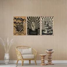 Quadros Decorativos 3p decoração barbeiro barber cadeira shop decoração salão