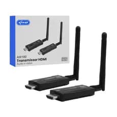 Transmissor Receptor HDMI Sem Fio KNUP KP-AW180 50 Metros 1080P Preto Bivolt Plug Play