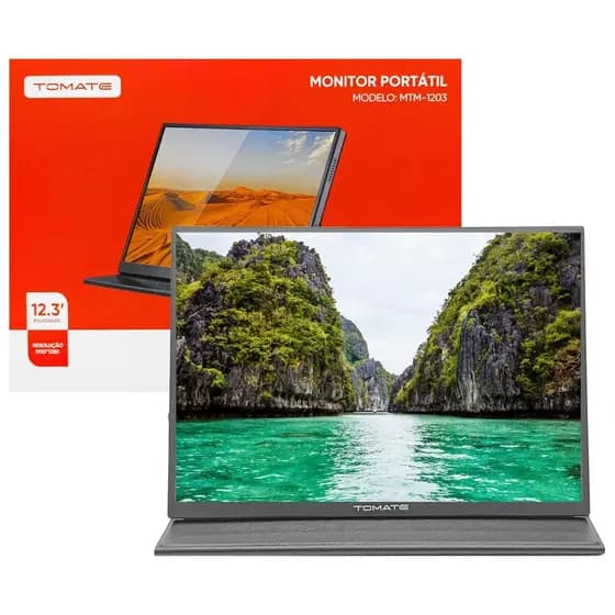 Monitor Portátil Tomate MTM-1203 12,3" Full HD USB-C HDMI Alto-Falantes
