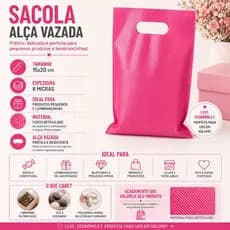 100 Sacolas Plástica Premium Boca de Palhaço 15x20 sacolinha lembrancinha