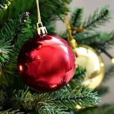 Bolas de Natal Vermelha e Dourada Kit c/ 9 Bolas 6cm