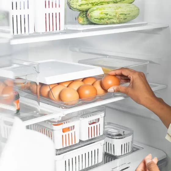 Organizador de Geladeira Para Ovos Roll Clear Fresh OU 21 un