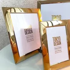Porta Retratos Aço Inox com Vidro Rose Dourado Prata