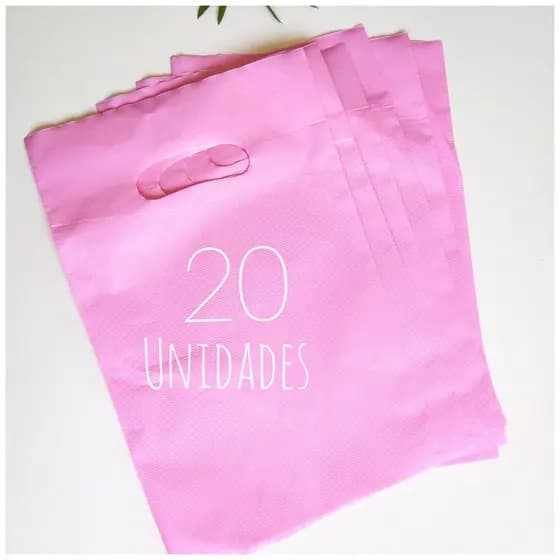 Kit 20 Sacolas Premium Boca De Palhaço Com Textura 20x30 Cores Diversas