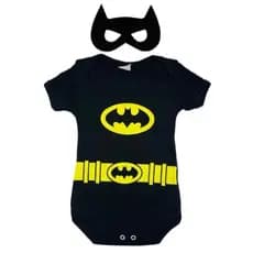 Body Tematico Bebê Batman + máscara