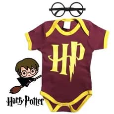 Body Temático Harry Potter + óculos Bebê Fantasia