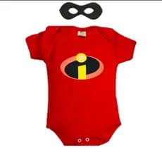 Body Bebê Os Incríveis Body + máscara dos incríveis Mesversario Fantasia Infantil