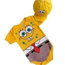 Body Bob Esponja + boina Temático Baby