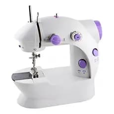 Mini máquina de costura reta FH-SM202 portátil branca BIVOLT 110V/220V
