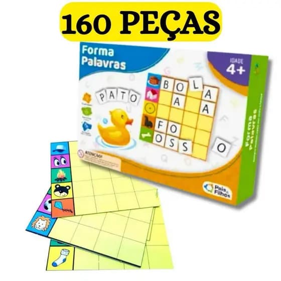 Jogo Educativo Forma Palavras 160 Letras Pedagógico Alfabetização