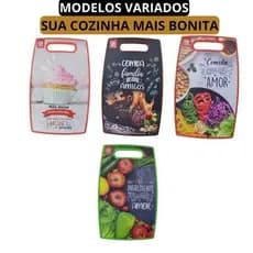 Tábua de Corte Resistente Para Carne, Legumes, Queijos Plástico com Estampas Diversas