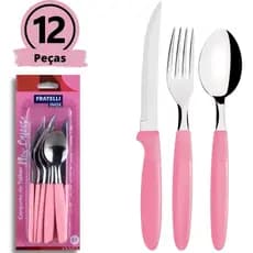 Conjunto de Talheres/Faqueiro Aço Inox 12 peças Prático Jogo de Talher Cozinha /Colher/Faca/Garfo