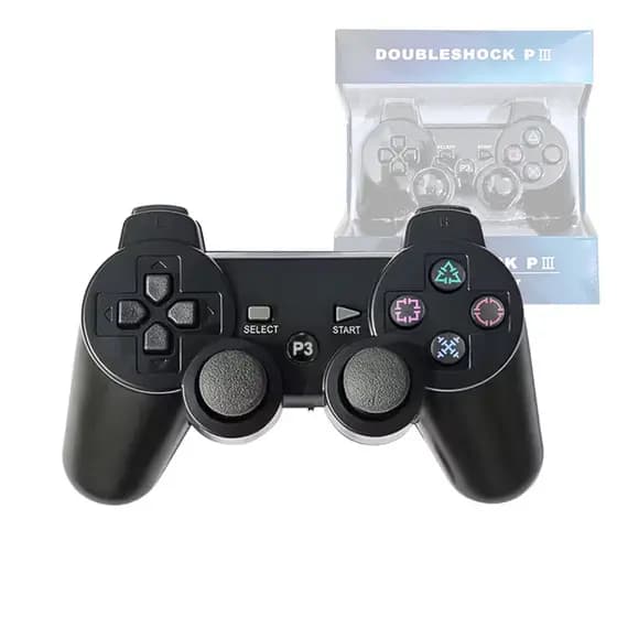 Controle Gamer Com Vibração Bluetooth Compatível com PS3 T&Z Doubleshock P3 Black