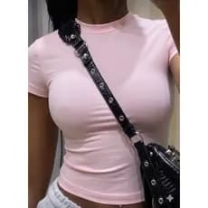 Blusa feminina- baby tee suplex fit slim básica dia a dia casual academia yoga