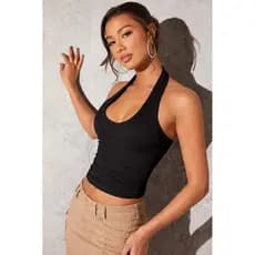 Blusa Feminina Halter Neck com forro suplex regata moda gringa PRIMAVERA/VERÃO
